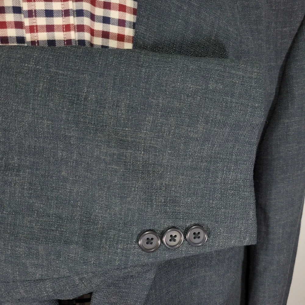 Travel Smith Men's Sport‎ Coat Blazer Two Button Blue Polyester Blend 46R